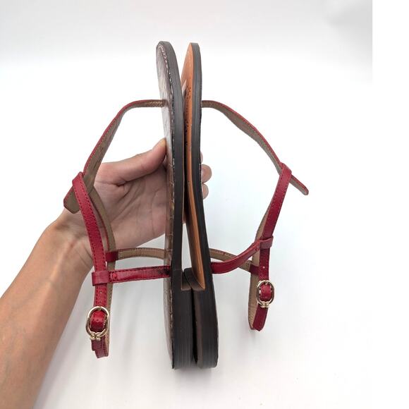 Sam Edelman Gigi Signet Sandal Ankle Strap Women's Red Brown Size US10M EU41 - Picture 10 of 12